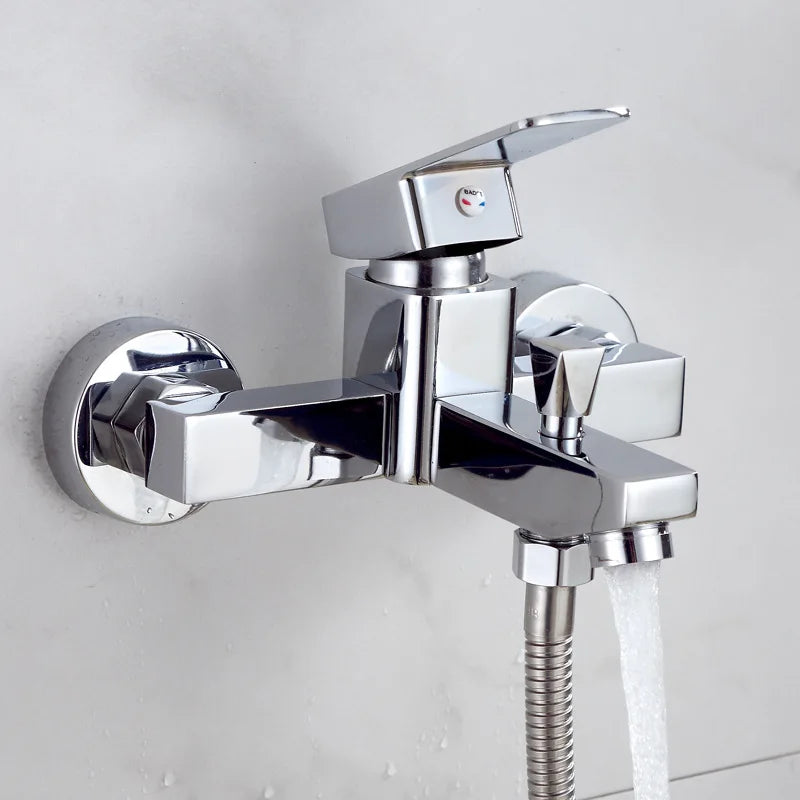 Wall Mounted Shower Faucet Bathroom Bathtub Faucet Household Shower Set Hot and Cold Mixing Valve Toilet Shower Accessories